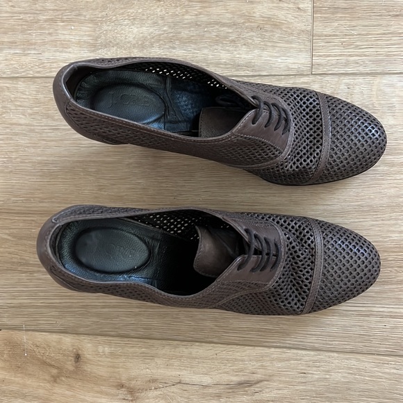 J.Crew Italian Mesh Leather Lace-Up Oxford Bootie Platform Pumps - Picture 5 of 7